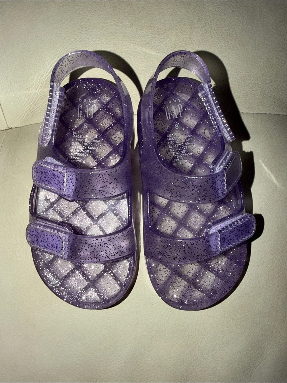 GAP Purple Glitter Jelly Sandals with Double Adjustable Straps